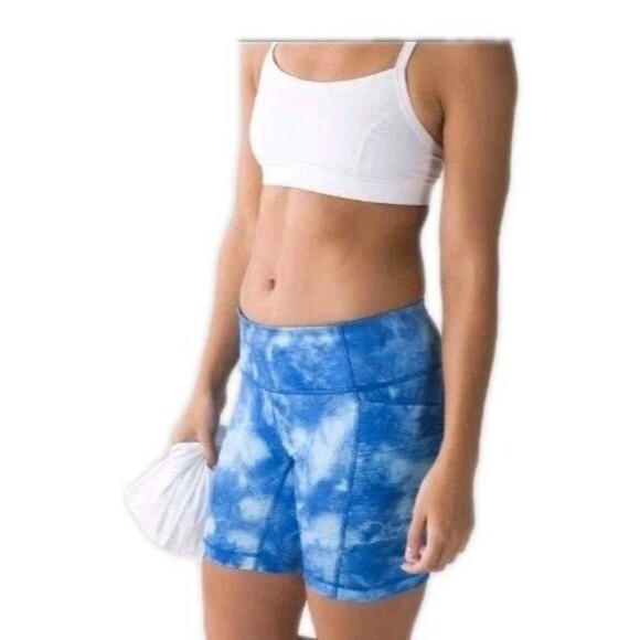 Lululemon Women's Speed Track 6" Short Tidal Trip Pipe Dream Blue Size 6 - Picture 1 of 10